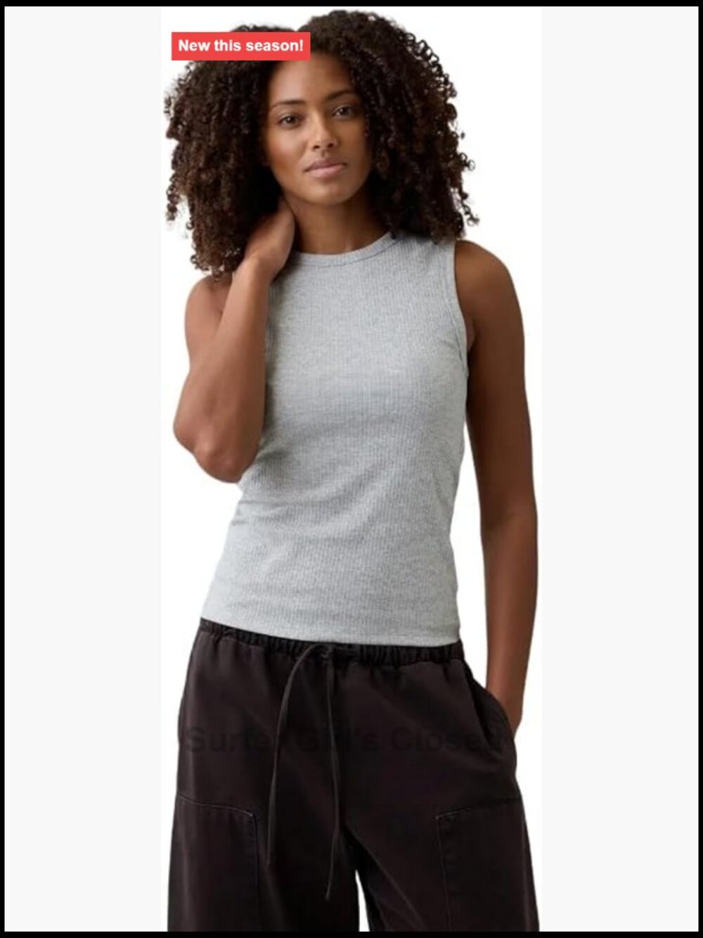 GAP Women's Ribbed High Neck Tank Sleeveless Cotton Blend Pull On Regular Fit